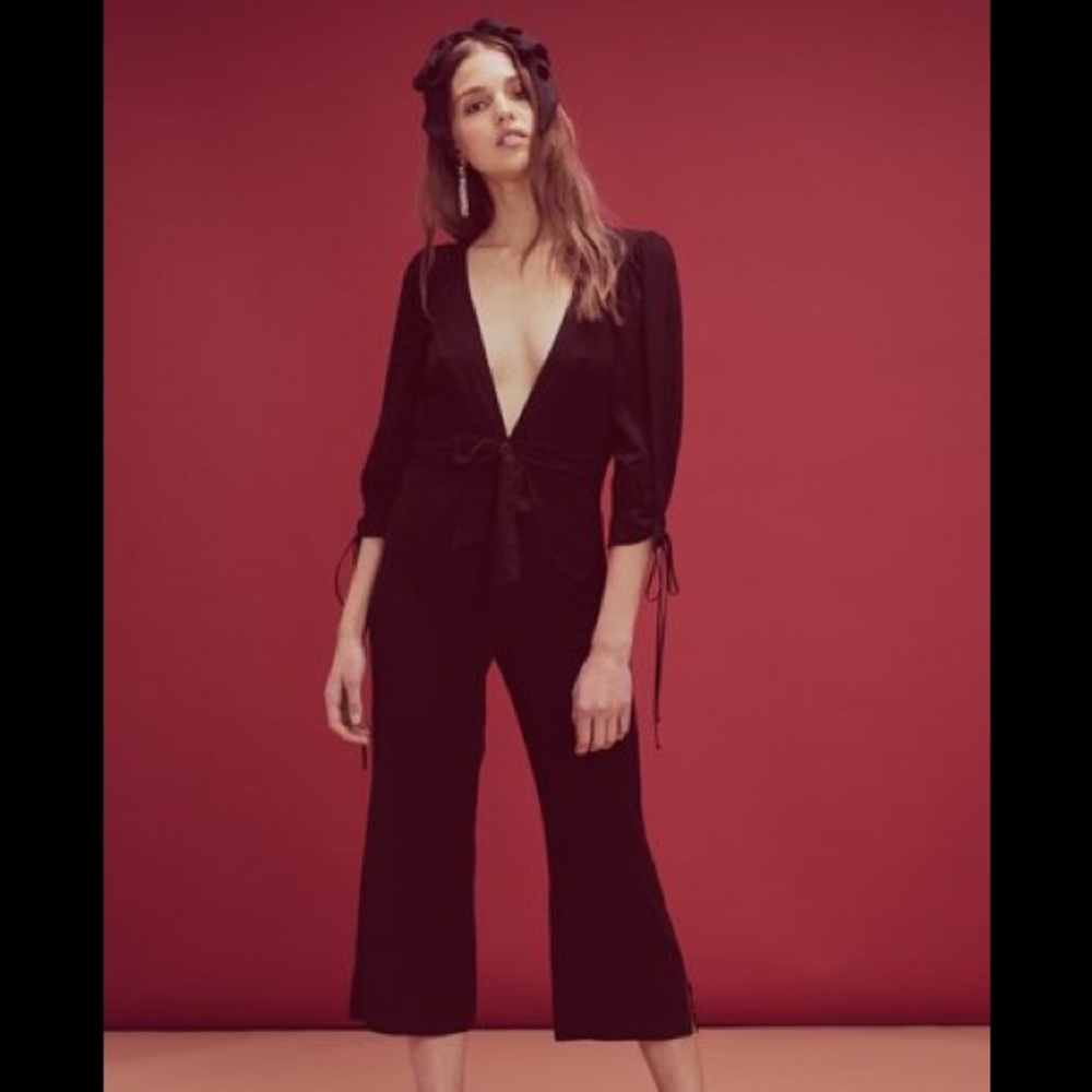 For love & lemons Black Georgi jumpsuit S